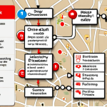 **Image Prompt:** A customer journey map visualization highlighting pain points in an online shopping experience, such as complex search filters and difficult checkout processes. Data analytics icons and customer feedback bubbles illustrate data-driven decision-making for improvements.