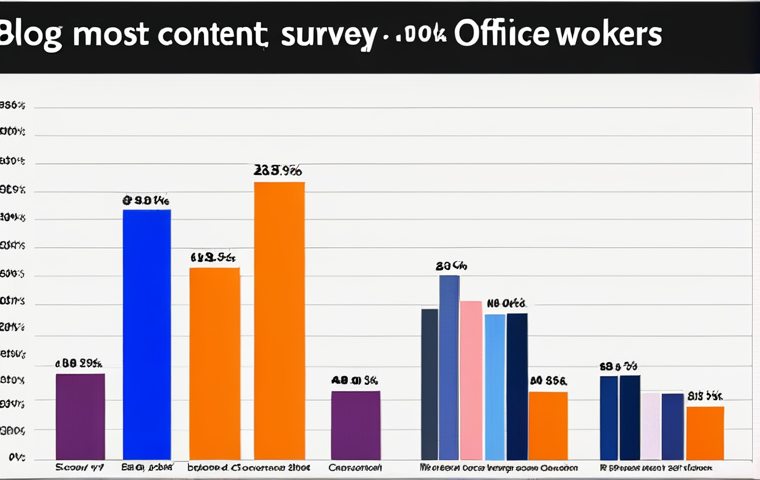 **
A bar graph visualizing survey data showing the most preferred blog content types among 20-something female office workers, styled for a beauty blog.
**