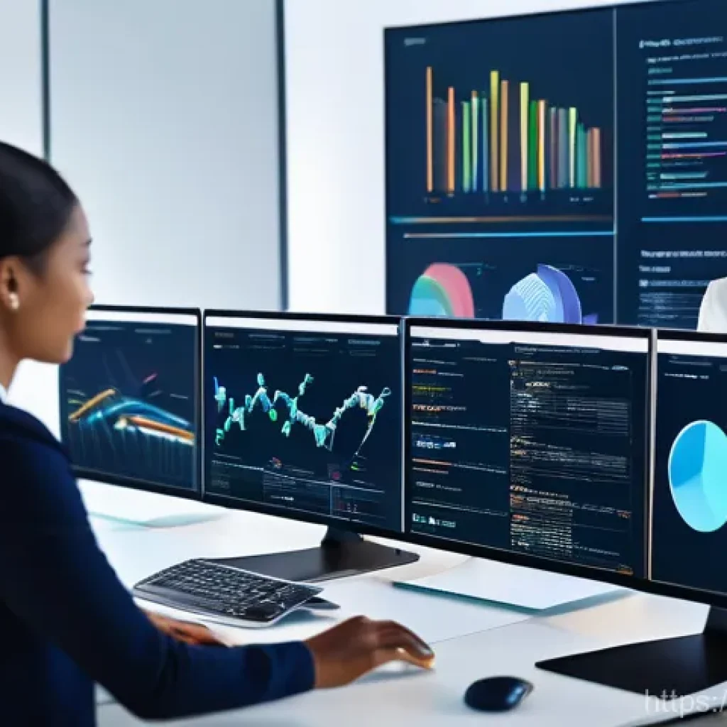 고객 피드백 자동화 도구 추천 - **AI Workflow Automation in a Modern Office:** A vibrant, futuristic office environment where divers...